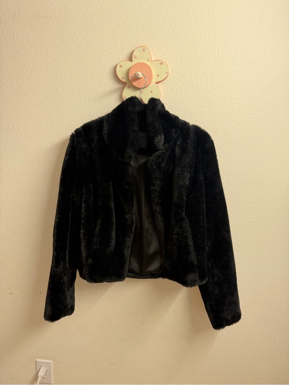 Blank NYC Black Faux Fur Teddy Jacket